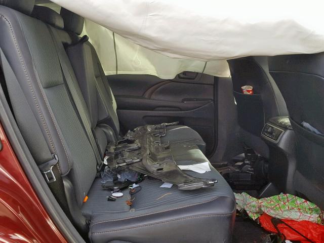 5TDZKRFH2GS163940 - 2016 TOYOTA HIGHLANDER BURGUNDY photo 6