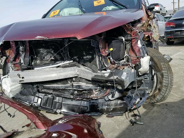 5TDZKRFH2GS163940 - 2016 TOYOTA HIGHLANDER BURGUNDY photo 9