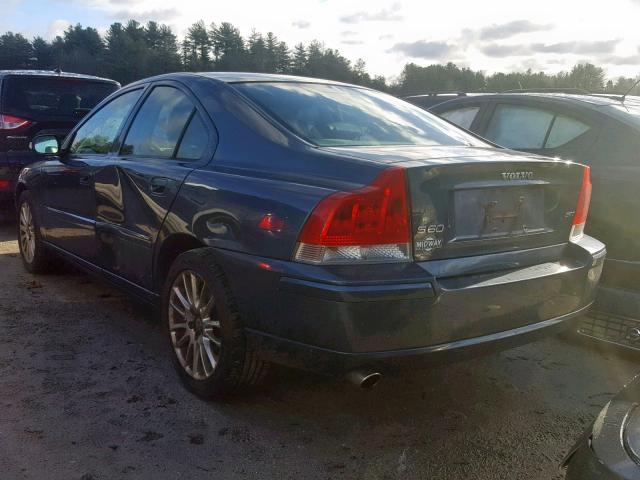 YV1RS592372630848 - 2007 VOLVO S60 2.5T BLUE photo 3