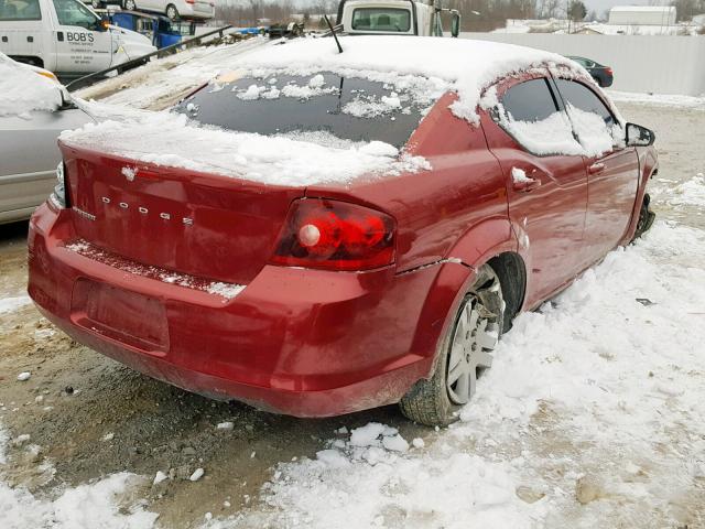 1C3CDZAB8EN189811 - 2014 DODGE AVENGER SE RED photo 4