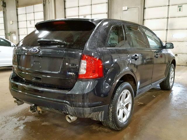 2FMDK3JC5EBB44196 - 2014 FORD EDGE SEL BLACK photo 4