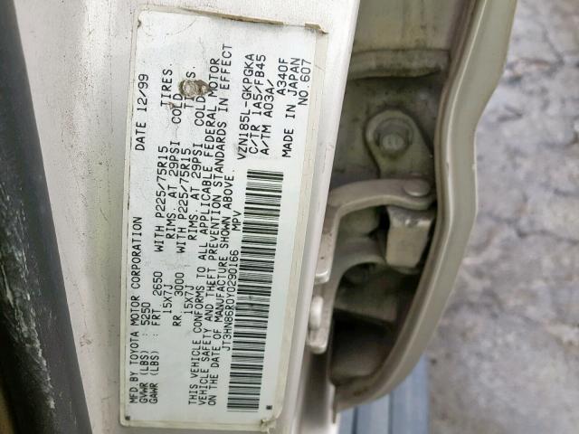 JT3HN86R0Y0290166 - 2000 TOYOTA 4RUNNER SR 银色 照片 10