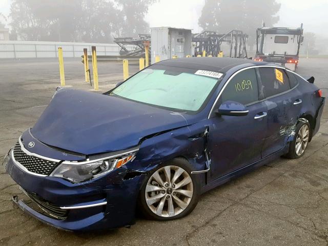 5XXGU4L33JG219311 - 2018 KIA OPTIMA EX BLUE photo 2