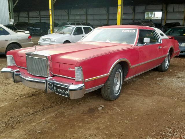 6Y89A802833 - 1976 LINCOLN MARK RED photo 2