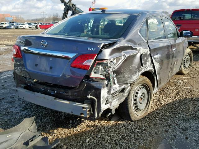 3N1AB7AP7FY252056 - 2015 NISSAN SENTRA S GRAY photo 4