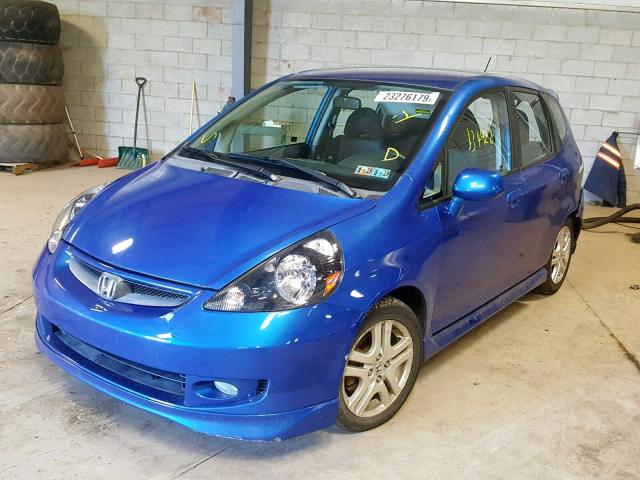 JHMGD38607S018556 - 2007 HONDA FIT S BLUE photo 2