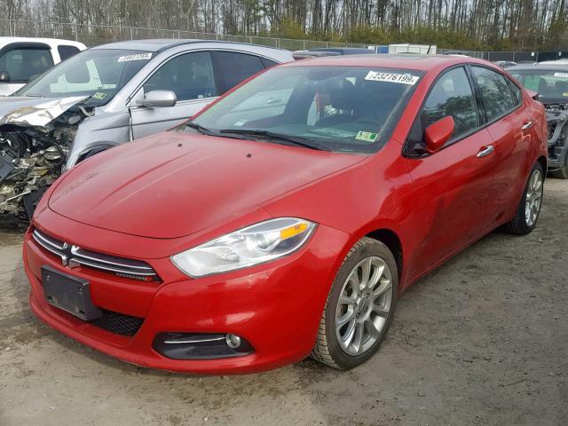 1C3CDFCA6DD293334 - 2013 DODGE DART LIMIT RED photo 2