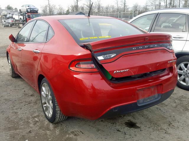 1C3CDFCA6DD293334 - 2013 DODGE DART LIMIT RED photo 3