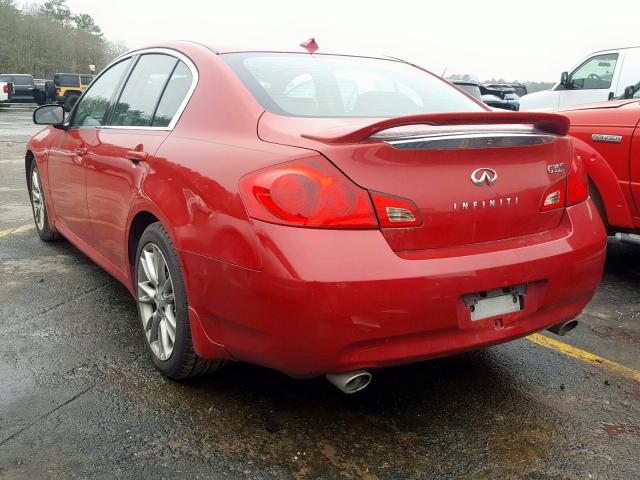 JNKBV61E17M711022 - 2007 INFINITI G35 RED photo 3