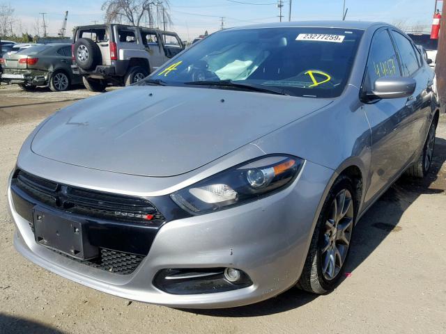 1C3CDFBB2FD182485 - 2015 DODGE DART SXT SILVER photo 2