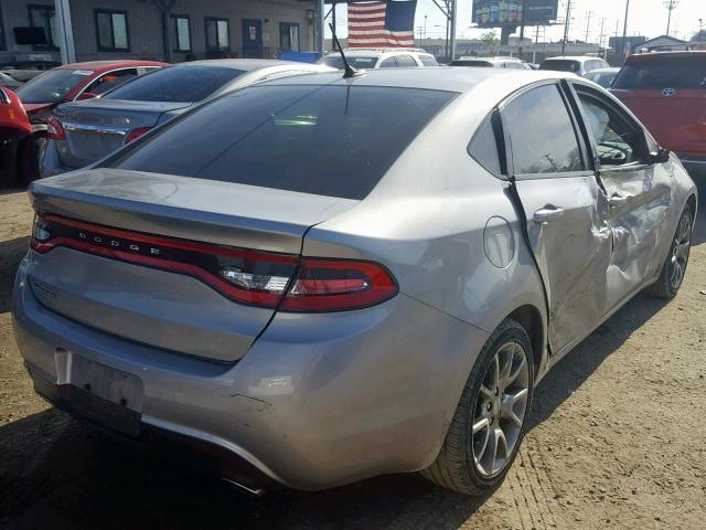 1C3CDFBB2FD182485 - 2015 DODGE DART SXT SILVER photo 4