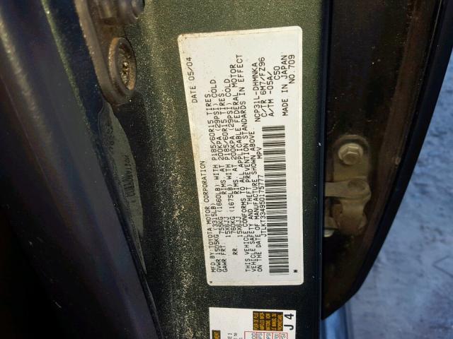 JTLKT334950175777 - 2005 TOYOTA SCION XB Жасыл фото 10