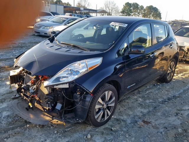 1N4AZ0CP6FC324411 - 2015 NISSAN LEAF S BLACK photo 2