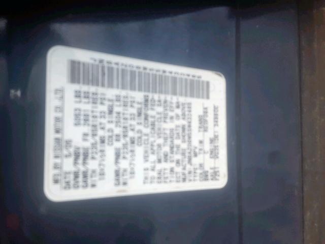 JN8AZ08W55W432465 - 2005 NISSAN MURANO SL BLUE photo 10