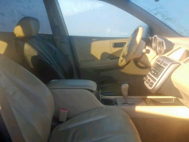 JN8AZ08W55W432465 - 2005 NISSAN MURANO SL BLUE photo 5