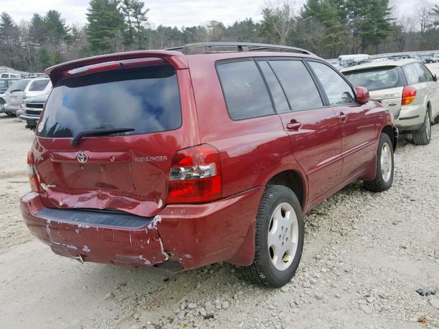 JTEEP21AX60144924 - 2006 TOYOTA HIGHLANDER Rojo foto 4