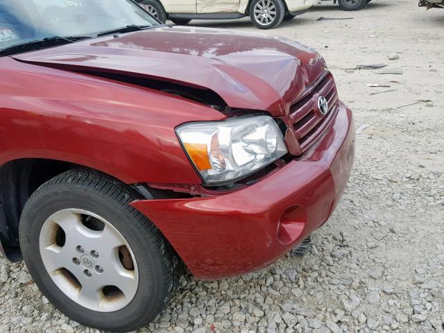 JTEEP21AX60144924 - 2006 TOYOTA HIGHLANDER Rojo foto 9
