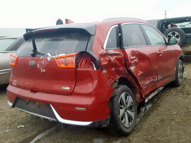 KNDCC3LC6H5065882 - 2017 KIA NIRO EX RED photo 4