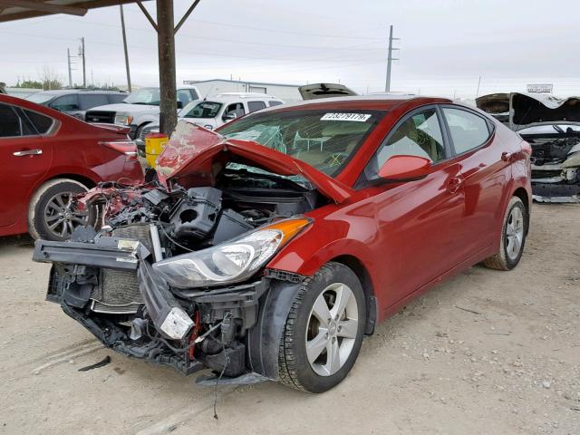 KMHDH4AE3CU252801 - 2012 HYUNDAI ELANTRA GL RED photo 2