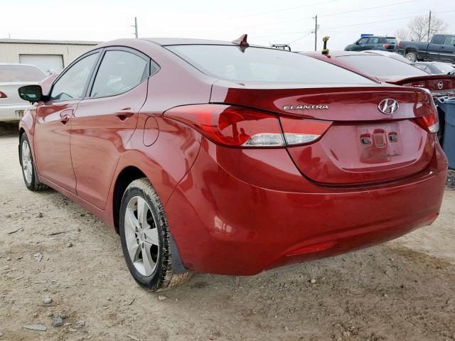 KMHDH4AE3CU252801 - 2012 HYUNDAI ELANTRA GL RED photo 3