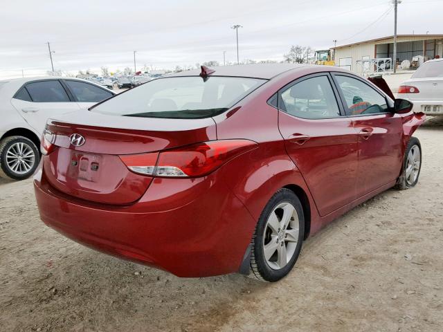 KMHDH4AE3CU252801 - 2012 HYUNDAI ELANTRA GL RED photo 4