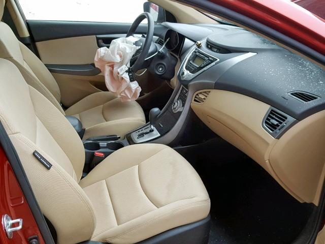 KMHDH4AE3CU252801 - 2012 HYUNDAI ELANTRA GL RED photo 5