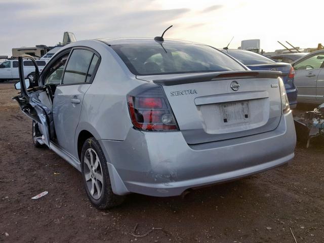 3N1AB6AP1CL619438 - 2012 NISSAN SENTRA 2.0 SILVER photo 3