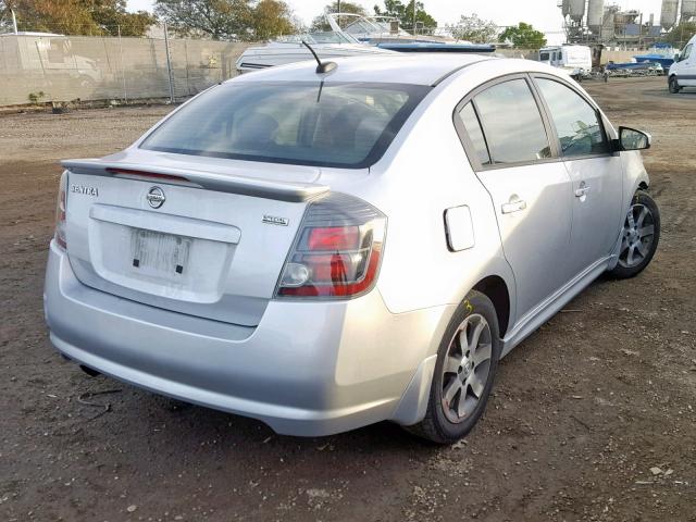 3N1AB6AP1CL619438 - 2012 NISSAN SENTRA 2.0 SILVER photo 4