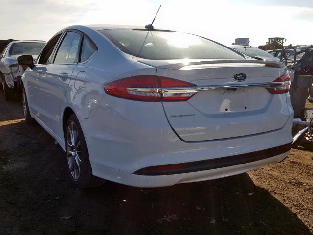 3FA6P0G70HR336001 - 2017 FORD FUSION S WHITE photo 3