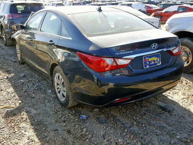 5NPEB4AC0DH600381 - 2013 HYUNDAI SONATA GLS BLUE photo 3