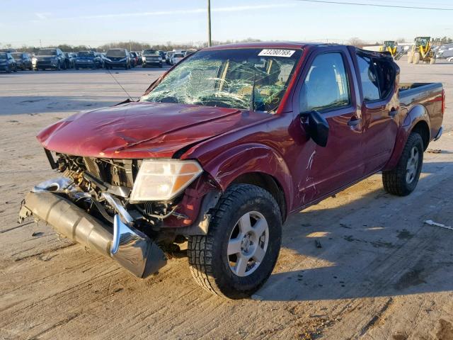 1N6AD07U38C409165 - 2008 NISSAN FRONTIER C RED photo 2