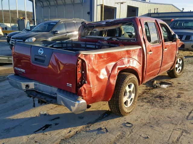 1N6AD07U38C409165 - 2008 NISSAN FRONTIER C RED photo 4