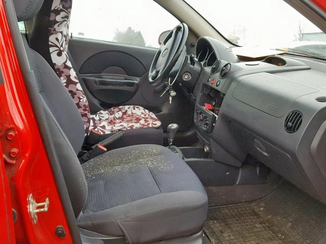 KL1TD56656B518961 - 2006 CHEVROLET AVEO BASE Қызыл фото 5