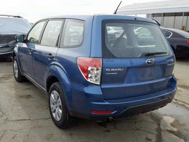 JF2SH6AC2AH752476 - 2010 SUBARU FORESTER 2 BLUE photo 3