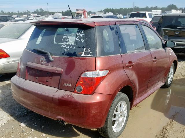 JTKKT624360171751 - 2006 TOYOTA SCION XA ბურგუნდია ფოტო 4