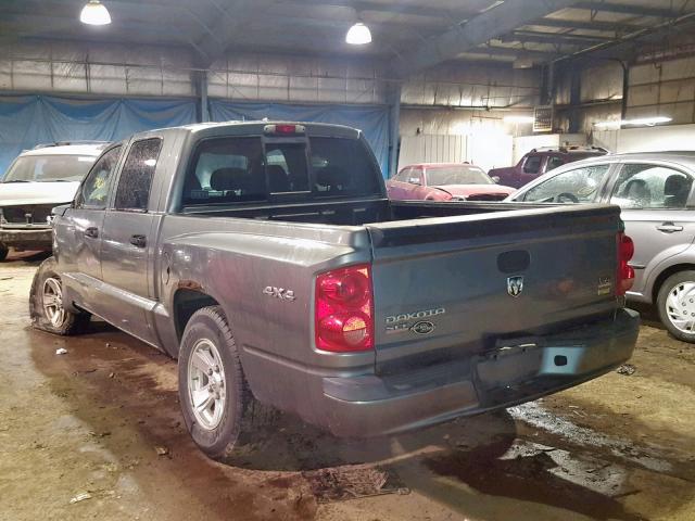 1D7HW48N88S626586 - 2008 DODGE DAKOTA QUA GRAY photo 3