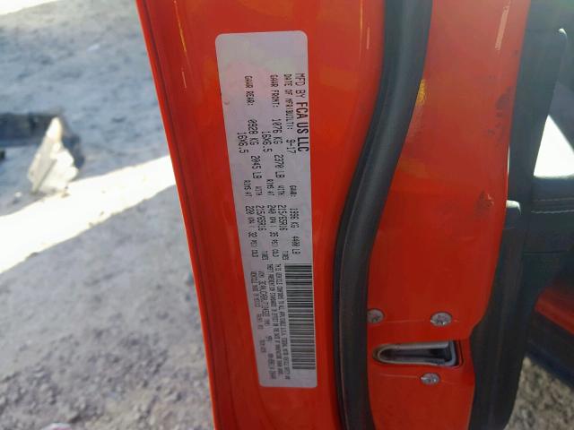 3C4NJCAB0JT124522 - 2018 JEEP COMPASS SP ნარინჯისფერი ფოტო 10