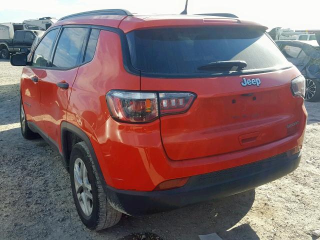 3C4NJCAB0JT124522 - 2018 JEEP COMPASS SP ნარინჯისფერი ფოტო 3