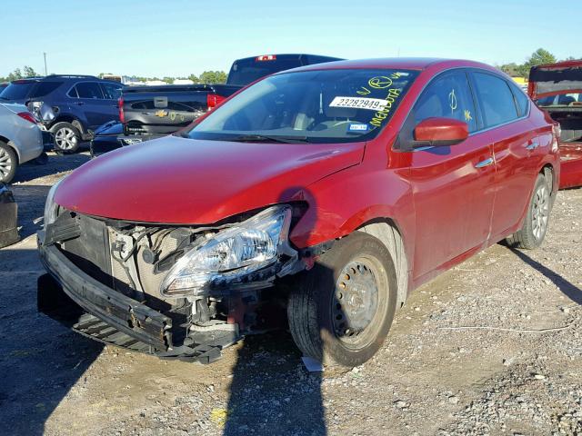 3N1AB7AP1DL734239 - 2013 NISSAN SENTRA S RED photo 2