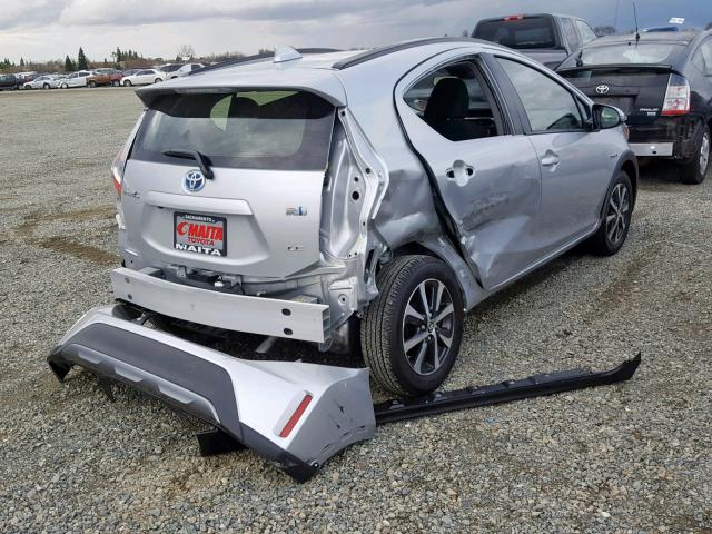 JTDKDTB3XK1623628 - 2019 TOYOTA PRIUS C SILVER photo 4