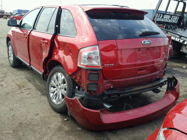 2FMDK3JC7ABB57610 - 2010 FORD EDGE SEL BURGUNDY photo 3