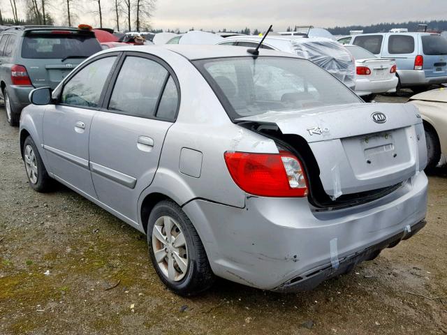 KNADH4A32A6612478 - 2010 KIA RIO LX SILVER photo 3