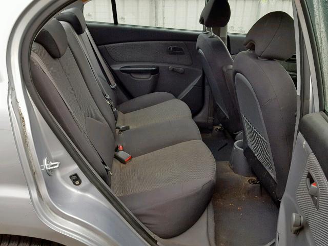 KNADH4A32A6612478 - 2010 KIA RIO LX SILVER photo 6