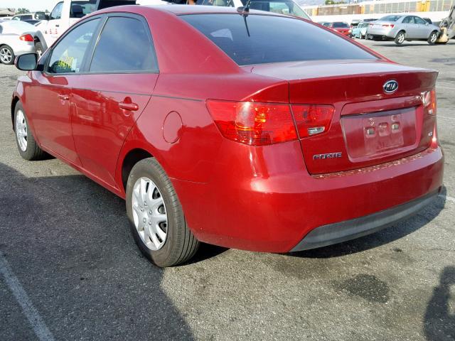 KNAFU4A20C5470216 - 2012 KIA FORTE EX RED photo 3