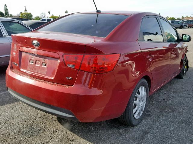 KNAFU4A20C5470216 - 2012 KIA FORTE EX RED photo 4