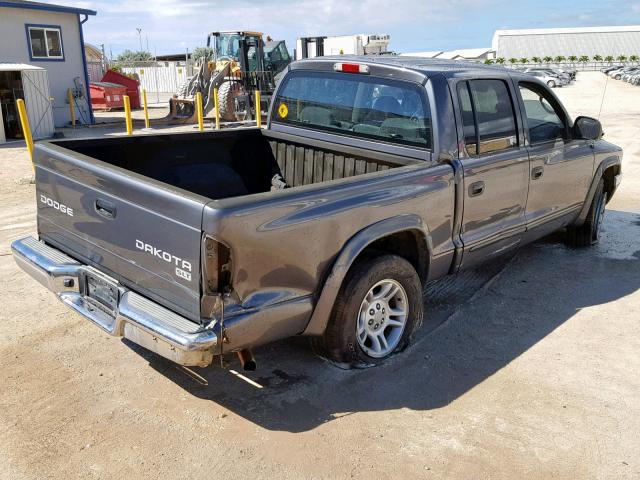 1D7HL48K94S597277 - 2004 DODGE DAKOTA QUA GRAY photo 4