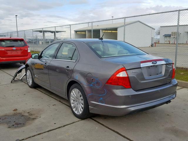 3FADP0L33AR367257 - 2010 FORD FUSION HYB GRAY photo 3