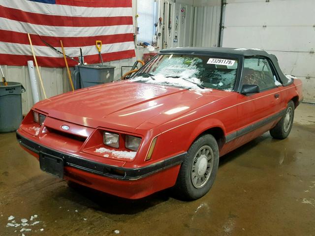 1FABP2734GF105136 - 1986 FORD MUSTANG LX RED photo 2