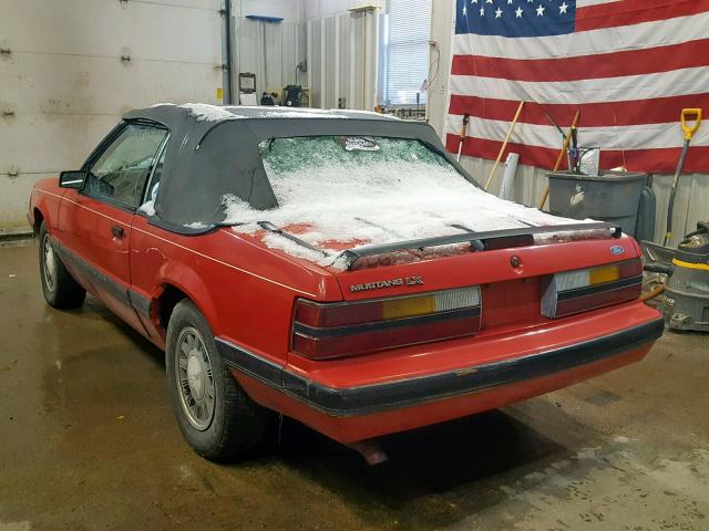1FABP2734GF105136 - 1986 FORD MUSTANG LX RED photo 3