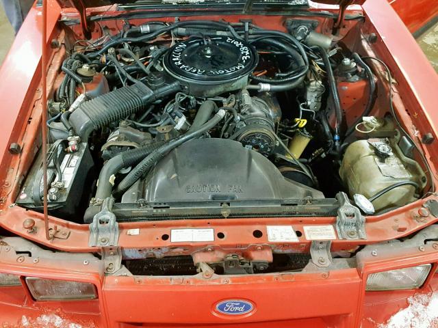 1FABP2734GF105136 - 1986 FORD MUSTANG LX RED photo 7